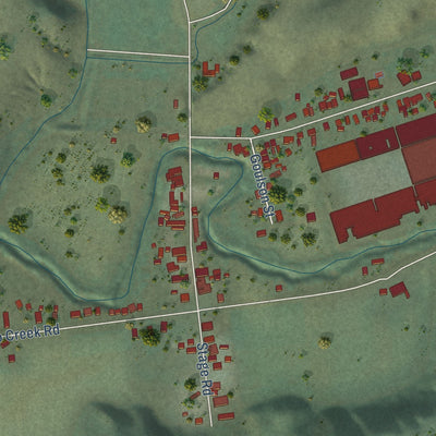 Close-up of the map of Pescadero, California print showing street and building detail