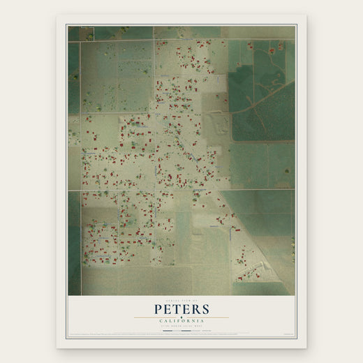 Peters, California map print, the full design