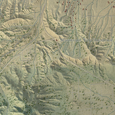 Close-up of the map of Phelan, California print showing street and building detail