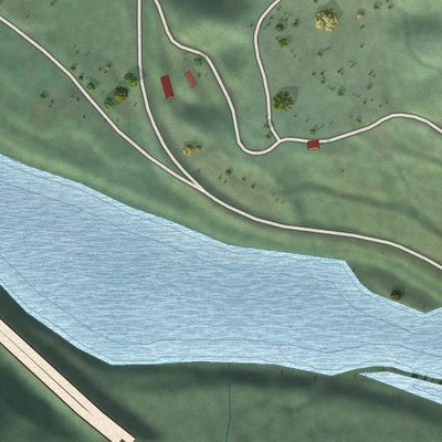 Close-up of the map of Phillipsville, California print showing street and building detail