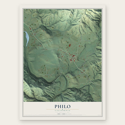 Philo, California map print, the full design