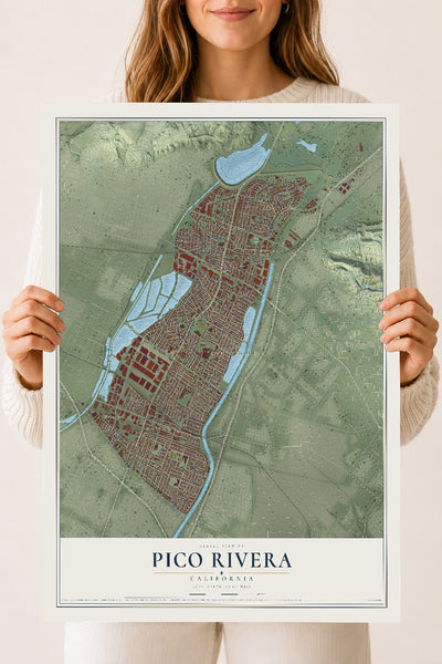 Map of Pico Rivera, California, 18 x 24 inch unframed archival matte print