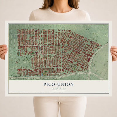 Map of Pico-Union, California, 18 x 24 inch unframed archival matte print
