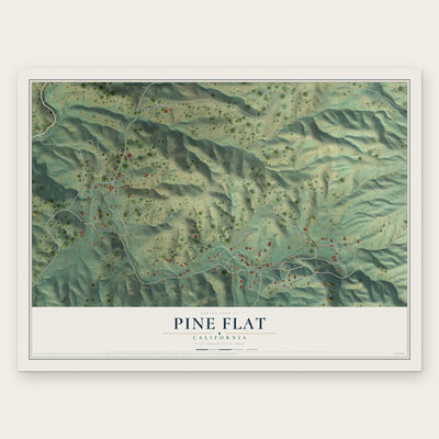 Pine Flat, California map print, the full design