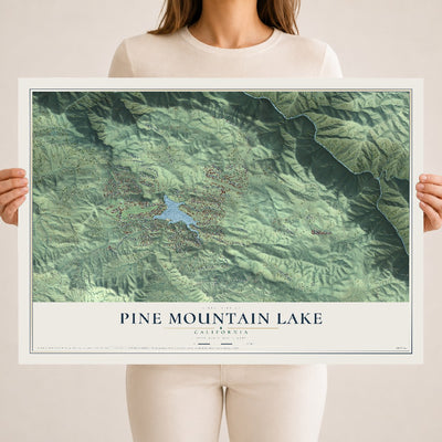 Map of Pine Mountain Lake, California, 18 x 24 inch unframed archival matte print