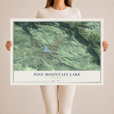 Map of Pine Mountain Lake, California, 24 x 36 inch unframed archival matte print