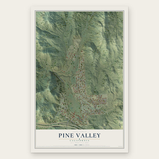Pine Valley, California map print, the full design