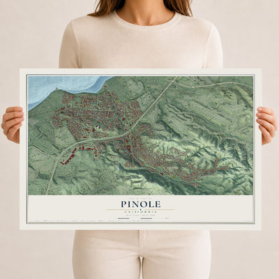 Map of Pinole, California, 12 x 18 inch unframed archival matte print