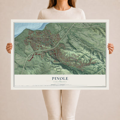 Map of Pinole, California, 24 x 36 inch unframed archival matte print