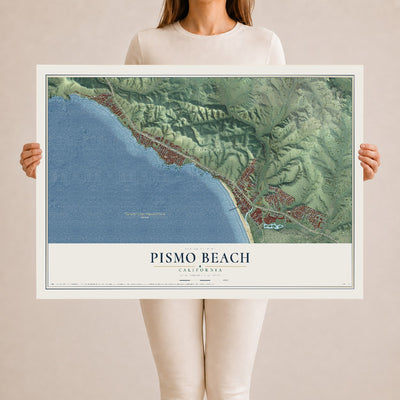 Map of Pismo Beach, California, 24 x 36 inch unframed archival matte print