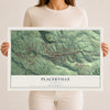 Map of Placerville, California, 12 x 18 inch unframed archival matte print