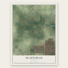 Plainfield, California map print, the full design