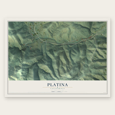 Platina, California map print, the full design