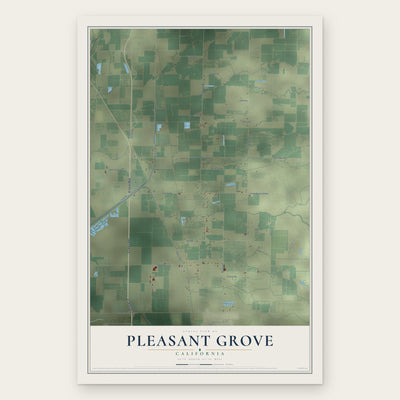 Pleasant Grove, California map print, the full design