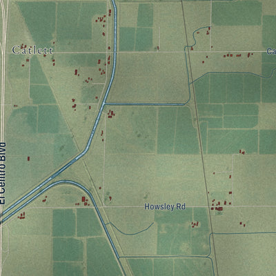 Close-up of the map of Pleasant Grove, California print showing street and building detail