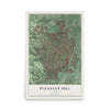 Map of Pleasant Hill, California, 12 x 18 inch unframed archival matte print