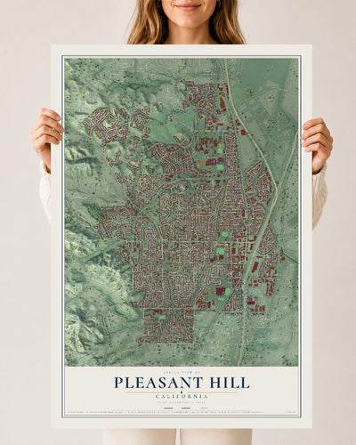 Map of Pleasant Hill, California, 24 x 36 inch unframed archival matte print