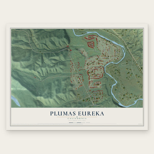 Plumas Eureka, California map print, the full design