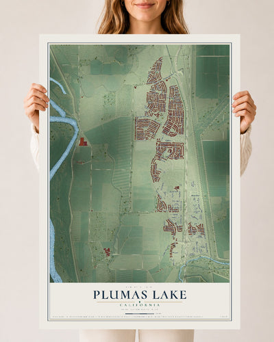 Map of Plumas Lake, California, 24 x 36 inch unframed archival matte print