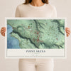Map of Point Arena, California, 12 x 18 inch unframed archival matte print