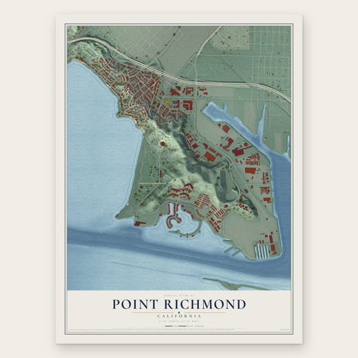Point Richmond, California map print, the full design