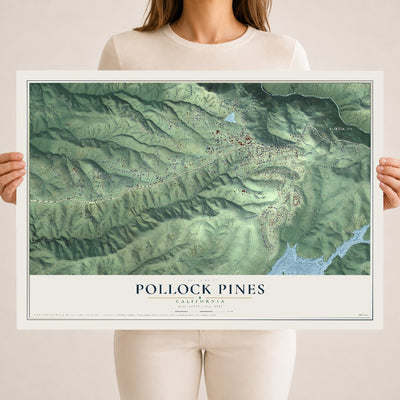 Map of Pollock Pines, California, 18 x 24 inch unframed archival matte print