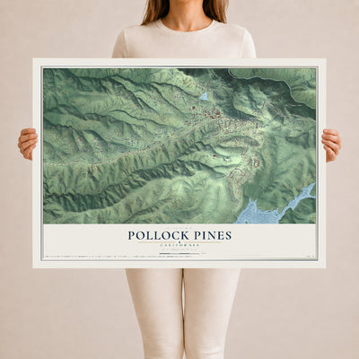 Map of Pollock Pines, California, 24 x 36 inch unframed archival matte print