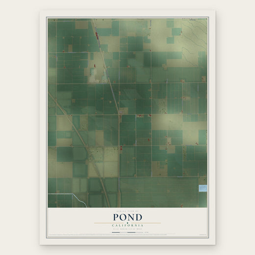 Pond, California map print, the full design