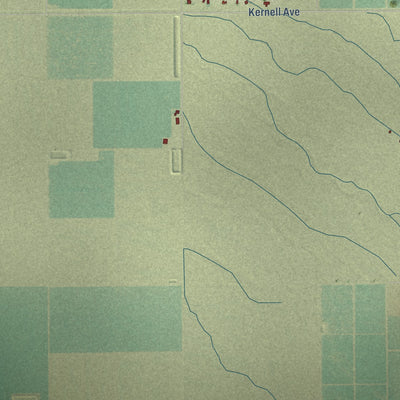 Close-up of the map of Pond, California print showing street and building detail