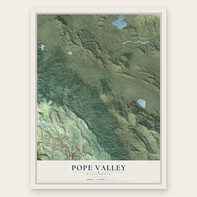 Pope Valley, California map print, the full design