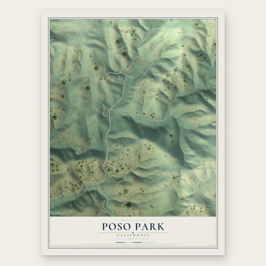 Poso Park, California map print, the full design