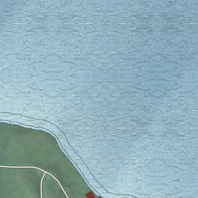 Close-up of the map of Prattville, California print showing street and building detail