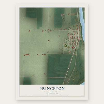 Princeton, California map print, the full design