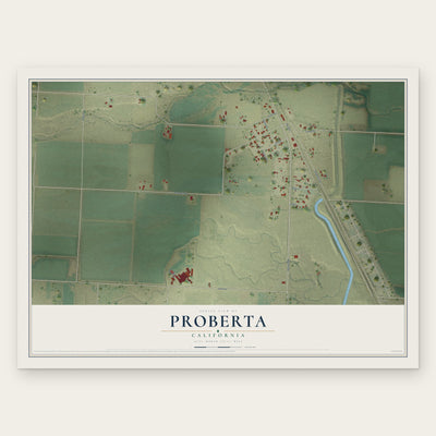 Proberta, California map print, the full design