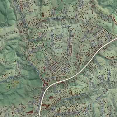 Close-up of the map of Prunedale, California print showing street and building detail