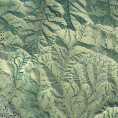 Second close-up of the map of Prunedale, California print showing more streets and buildings