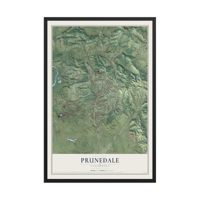 Map of Prunedale, California, 12 x 18 inch print in a black wood frame