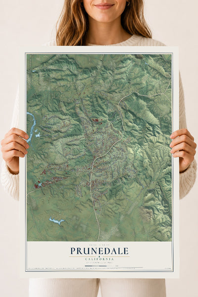 Map of Prunedale, California, 18 x 24 inch unframed archival matte print