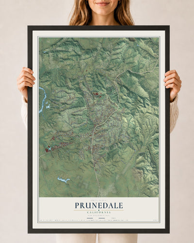 Map of Prunedale, California, 24 x 36 inch print in a black wood frame