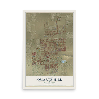 Map of Quartz Hill, California, 12 x 18 inch unframed archival matte print