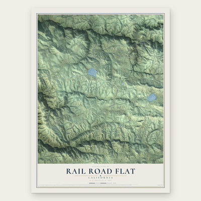 Rail Road Flat, California map print, the full design