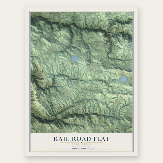 Rail Road Flat, California map print, the full design