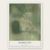 Raisin City, California map print, the full design