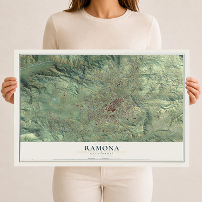 Map of Ramona, California, 12 x 18 inch unframed archival matte print