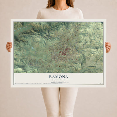Map of Ramona, California, 24 x 36 inch unframed archival matte print