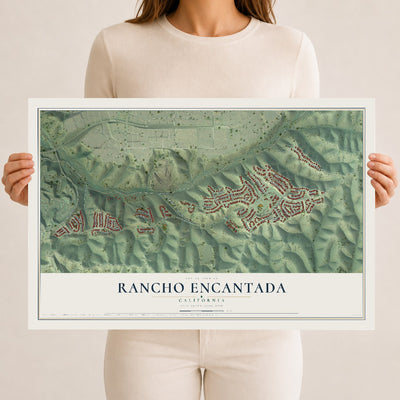 Map of Rancho Encantada, California, 12 x 18 inch unframed archival matte print