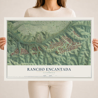 Map of Rancho Encantada, California, 18 x 24 inch unframed archival matte print