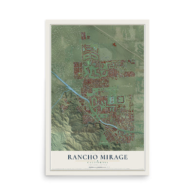 Map of Rancho Mirage, California, 12 x 18 inch unframed archival matte print