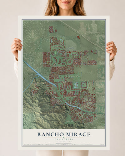 Map of Rancho Mirage, California, 24 x 36 inch unframed archival matte print