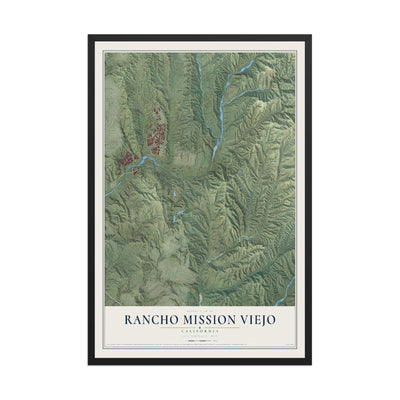 Map of Rancho Mission Viejo, California, 12 x 18 inch print in a black wood frame